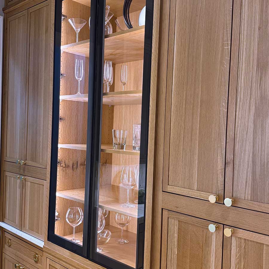 glass display cabinet designed by Gray Gatlin Deisgn