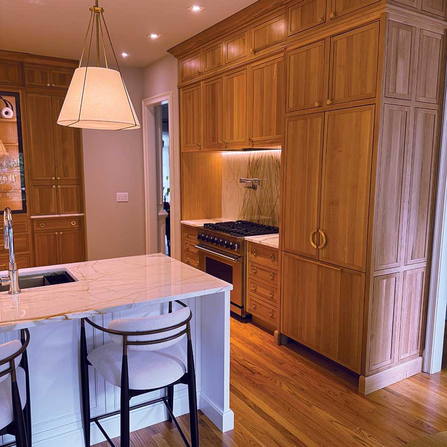 kitchen with island designed by Gray Gatlin Deisgn
