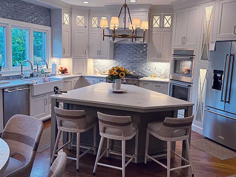 kitchen with island designed by Gray Gatlin Deisgn